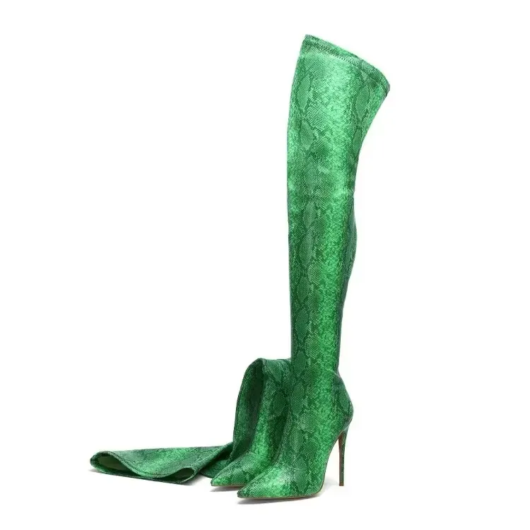 Funki Buys | Boots | Women's Snake Leopard Cloth Long Boots