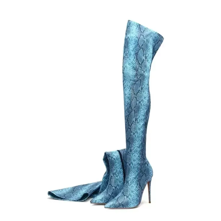 Funki Buys | Boots | Women's Snake Leopard Cloth Long Boots