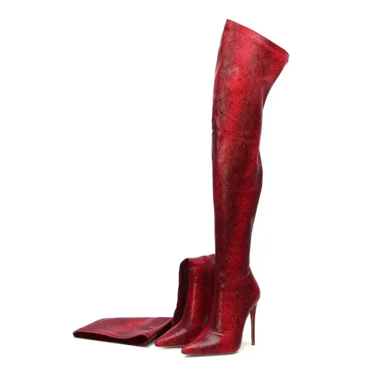 Funki Buys | Boots | Women's Snake Leopard Cloth Long Boots