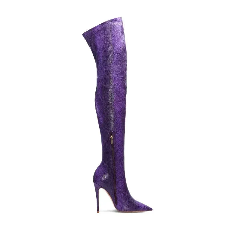 Funki Buys | Boots | Women's Snake Leopard Cloth Long Boots