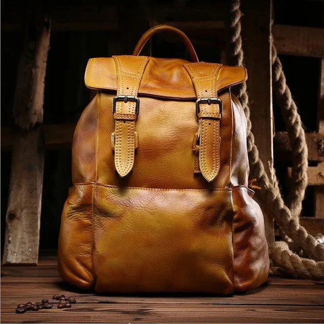 Genuine Leather Unisex Backpack