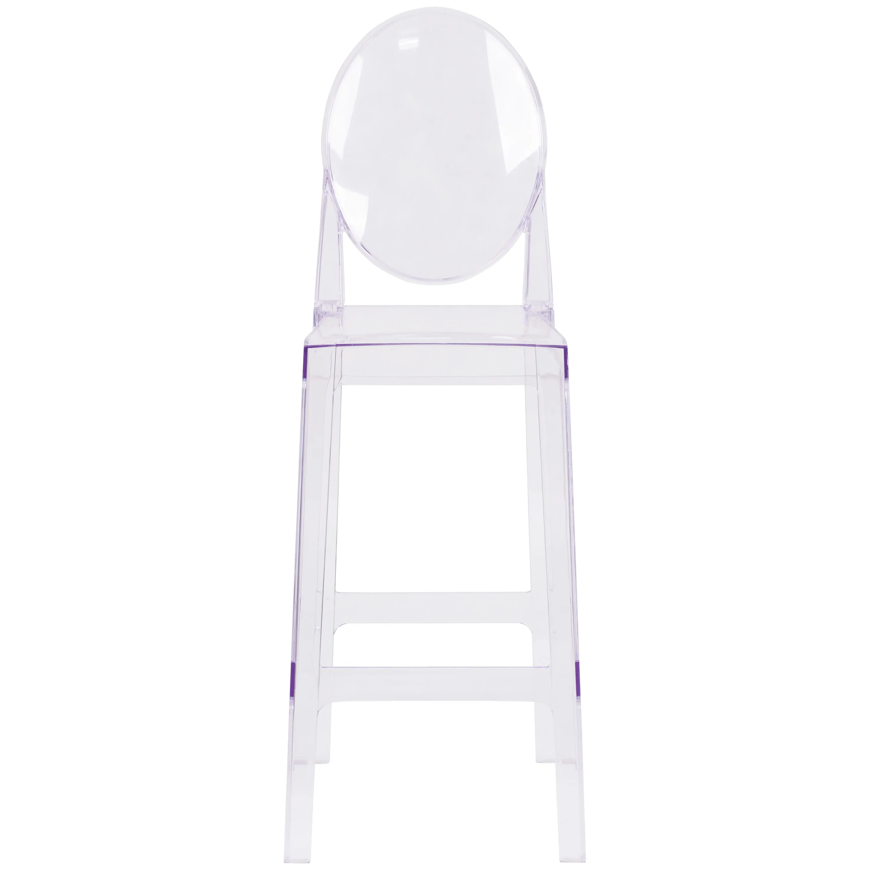 Ghost Barstool in Transparent Crystal with Oval Back