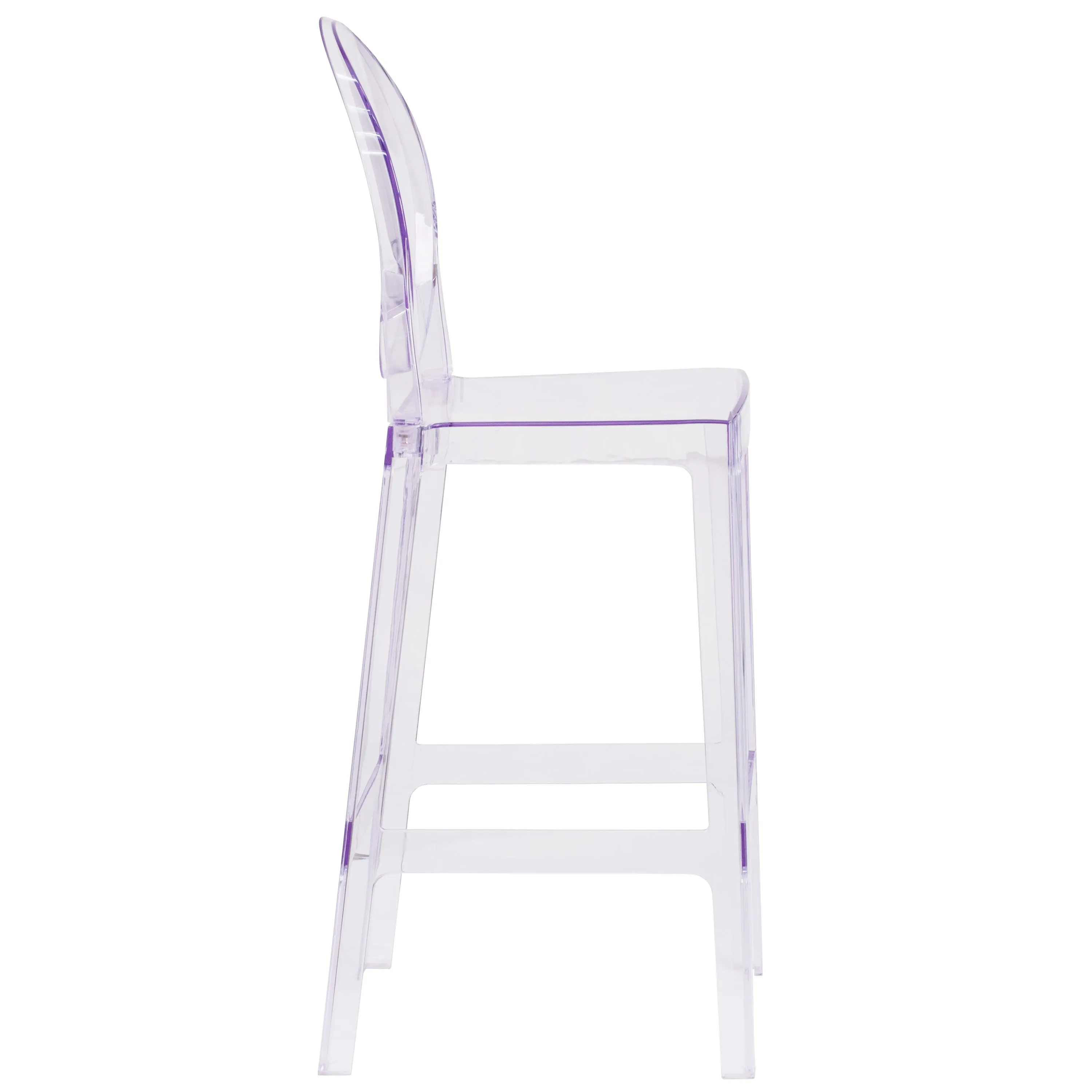 Ghost Barstool in Transparent Crystal with Oval Back