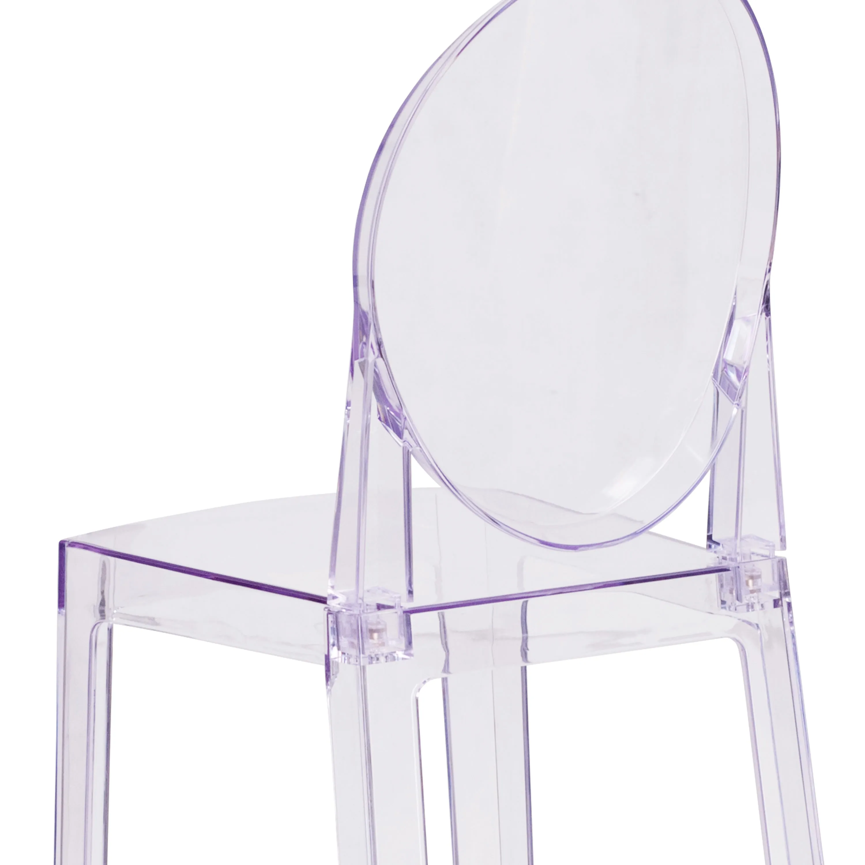 Ghost Barstool in Transparent Crystal with Oval Back