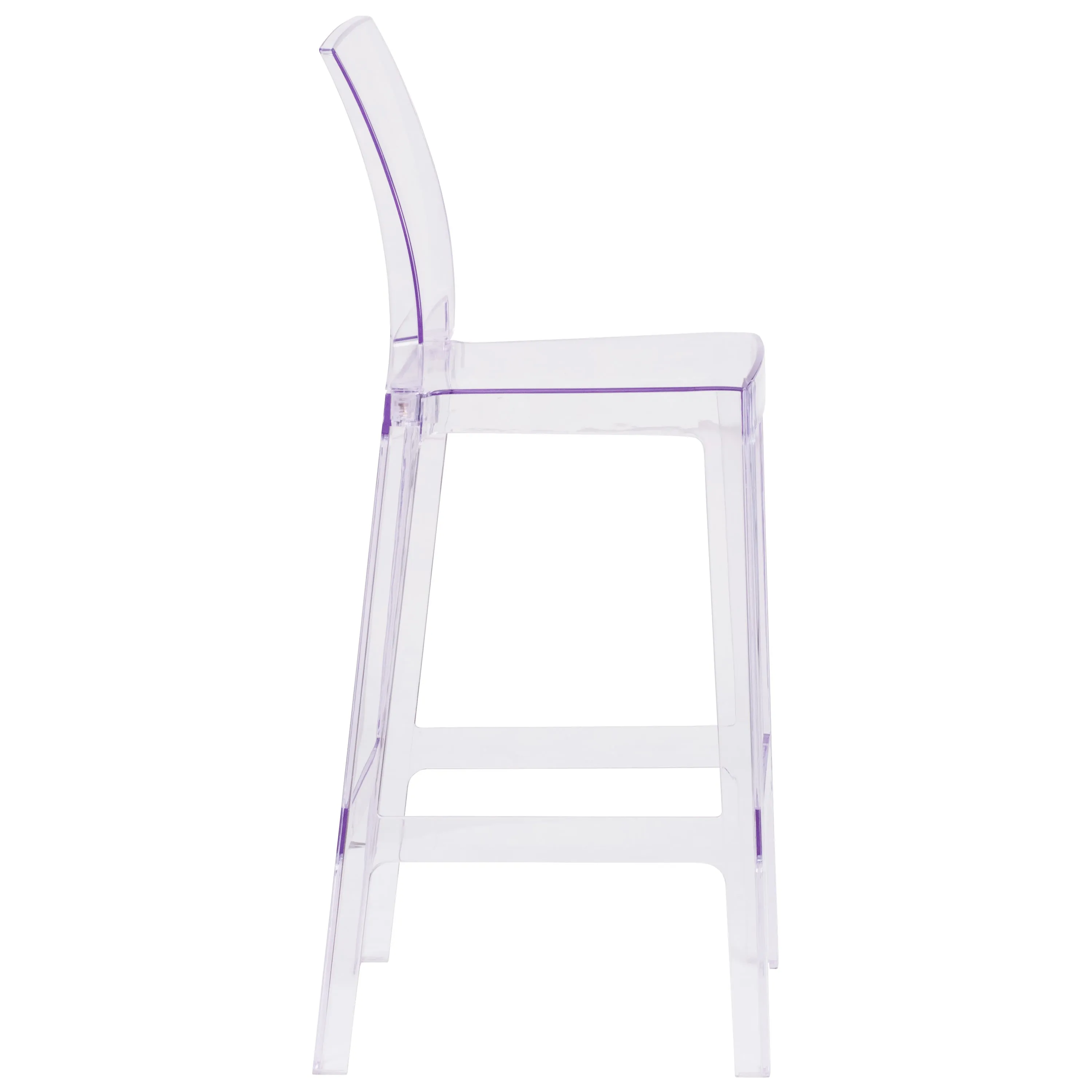 Ghost Barstool in Transparent Crystal with Square Back