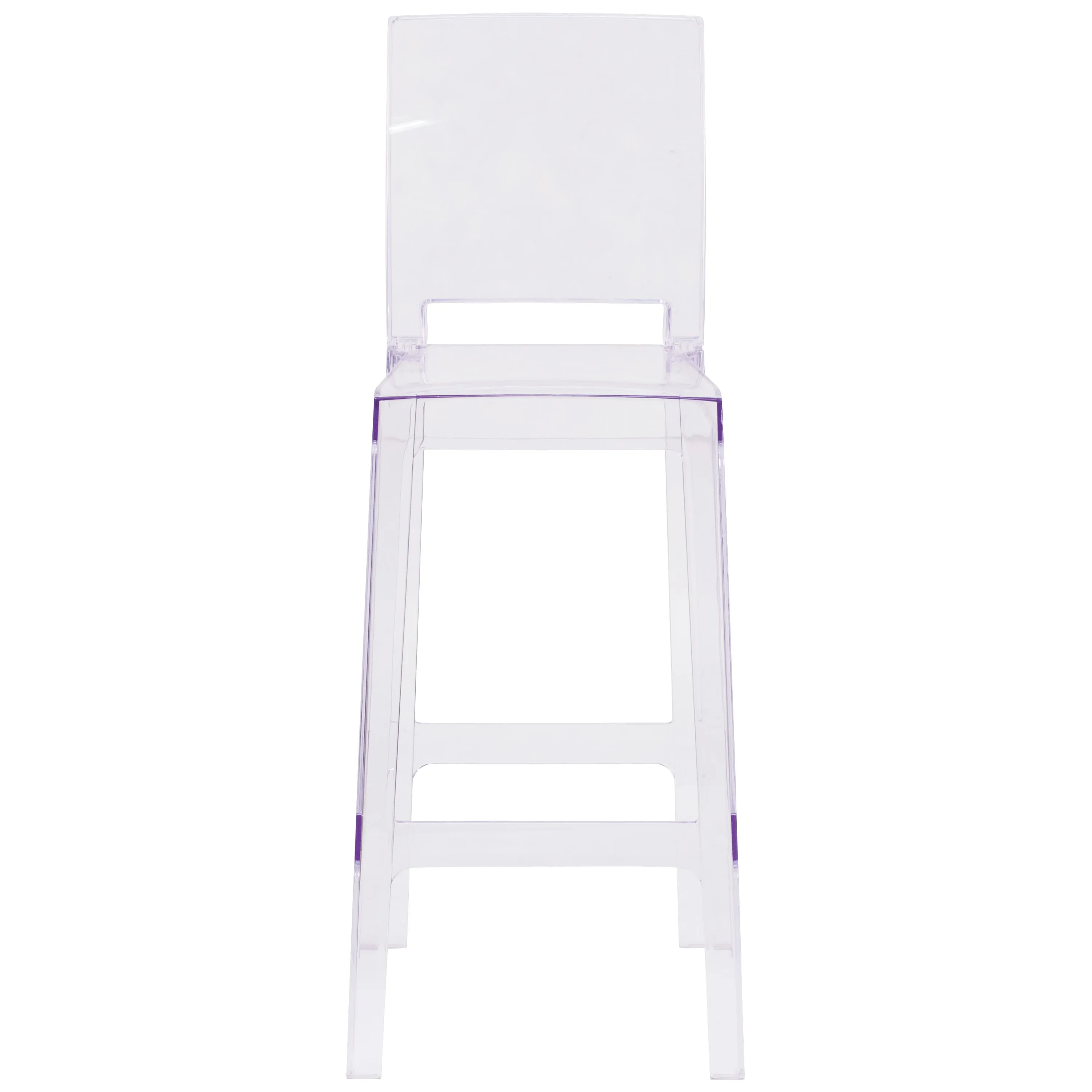 Ghost Barstool in Transparent Crystal with Square Back