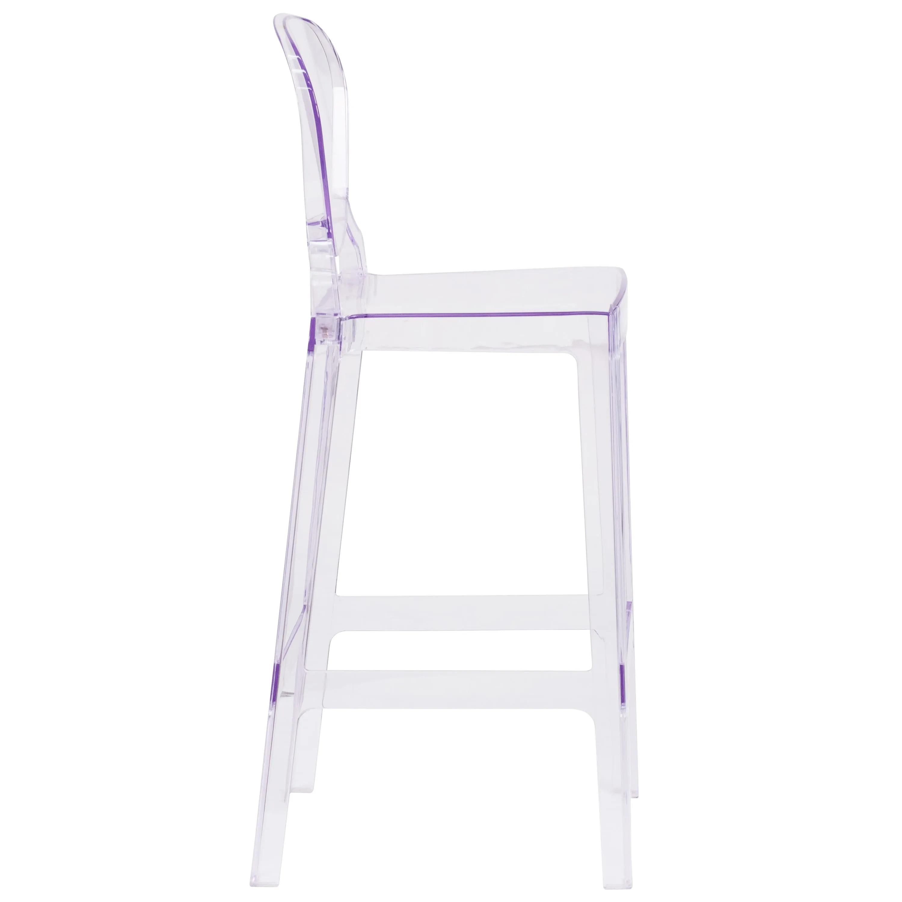 Ghost Barstool in Transparent Crystal with Tear Back