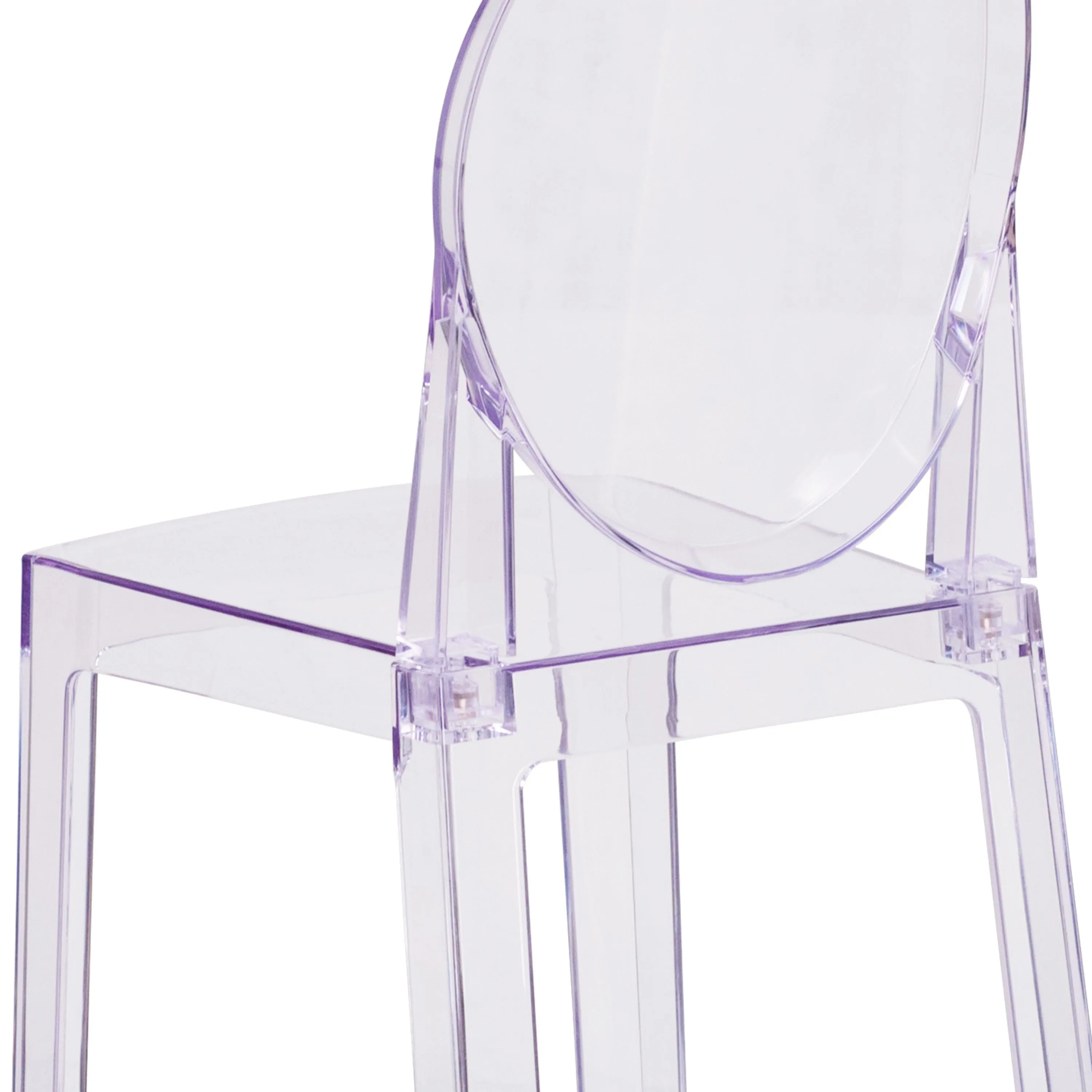 Ghost Counter Stool in Transparent Crystal with Oval Back