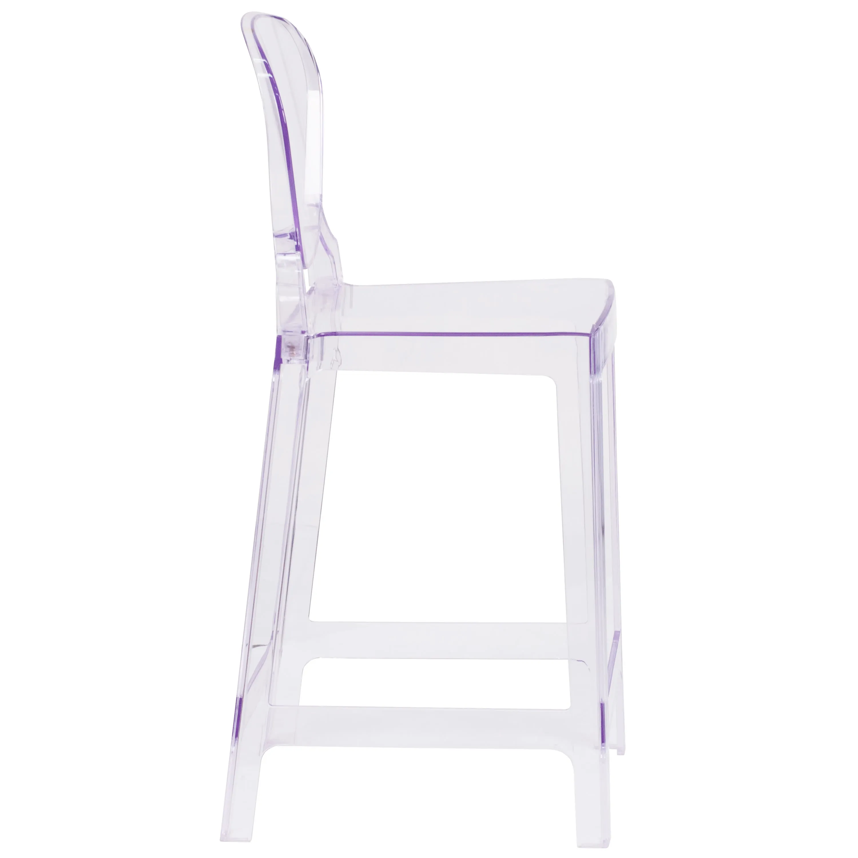 Ghost Counter Stool in Transparent Crystal with Tear Back