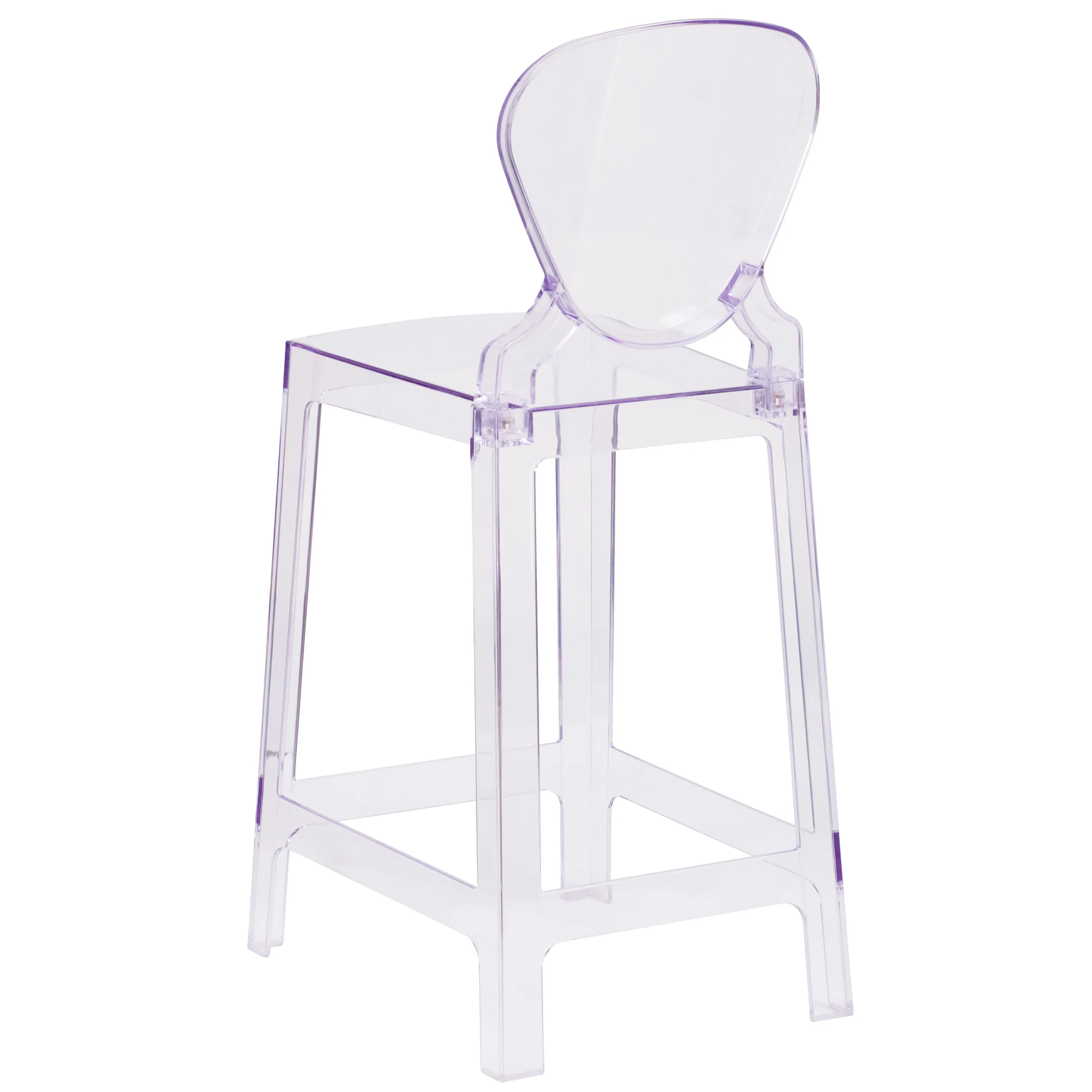 Ghost Counter Stool in Transparent Crystal with Tear Back