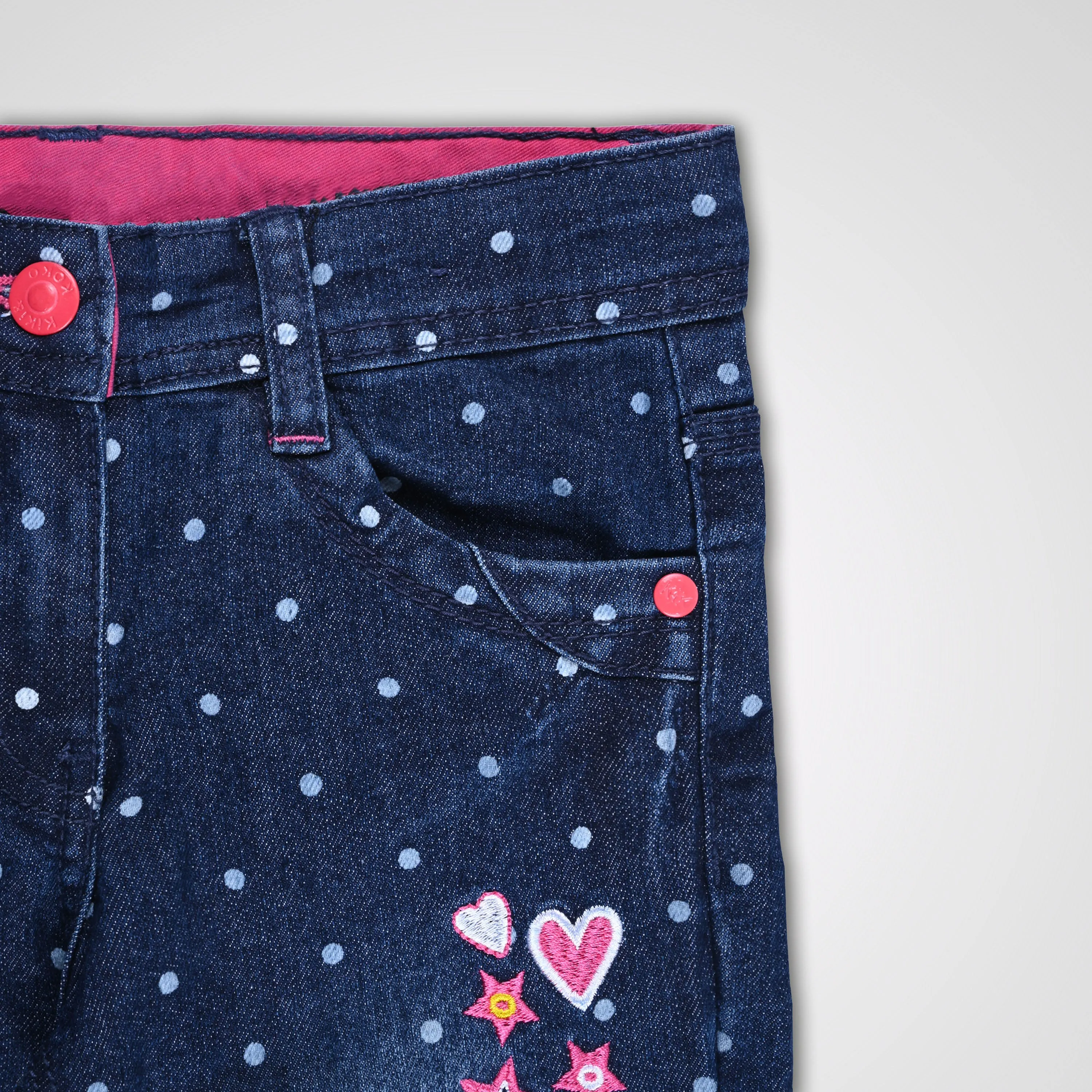 Girls 3/4th Embroidered Jeans