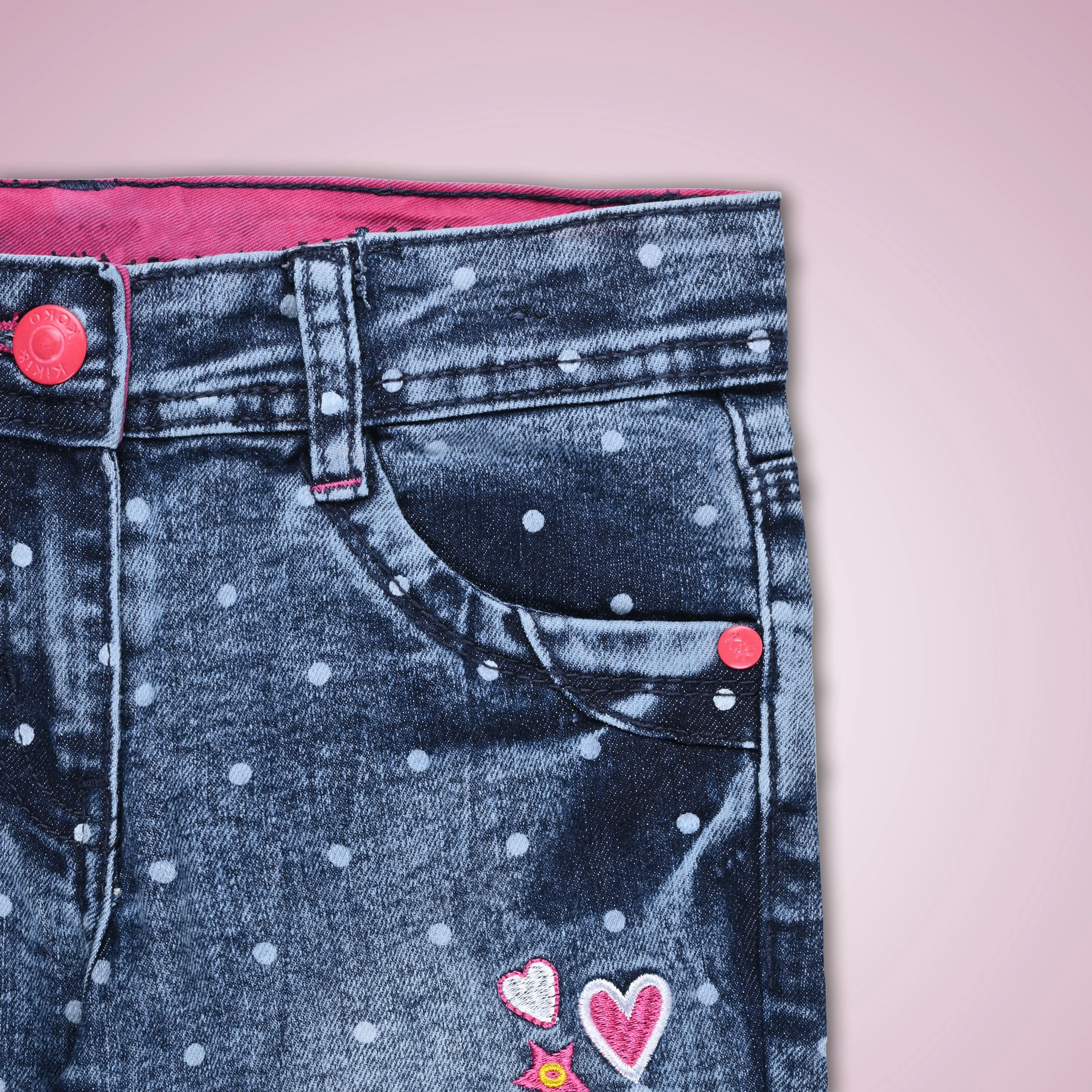 Girls 3/4th Embroidered Jeans