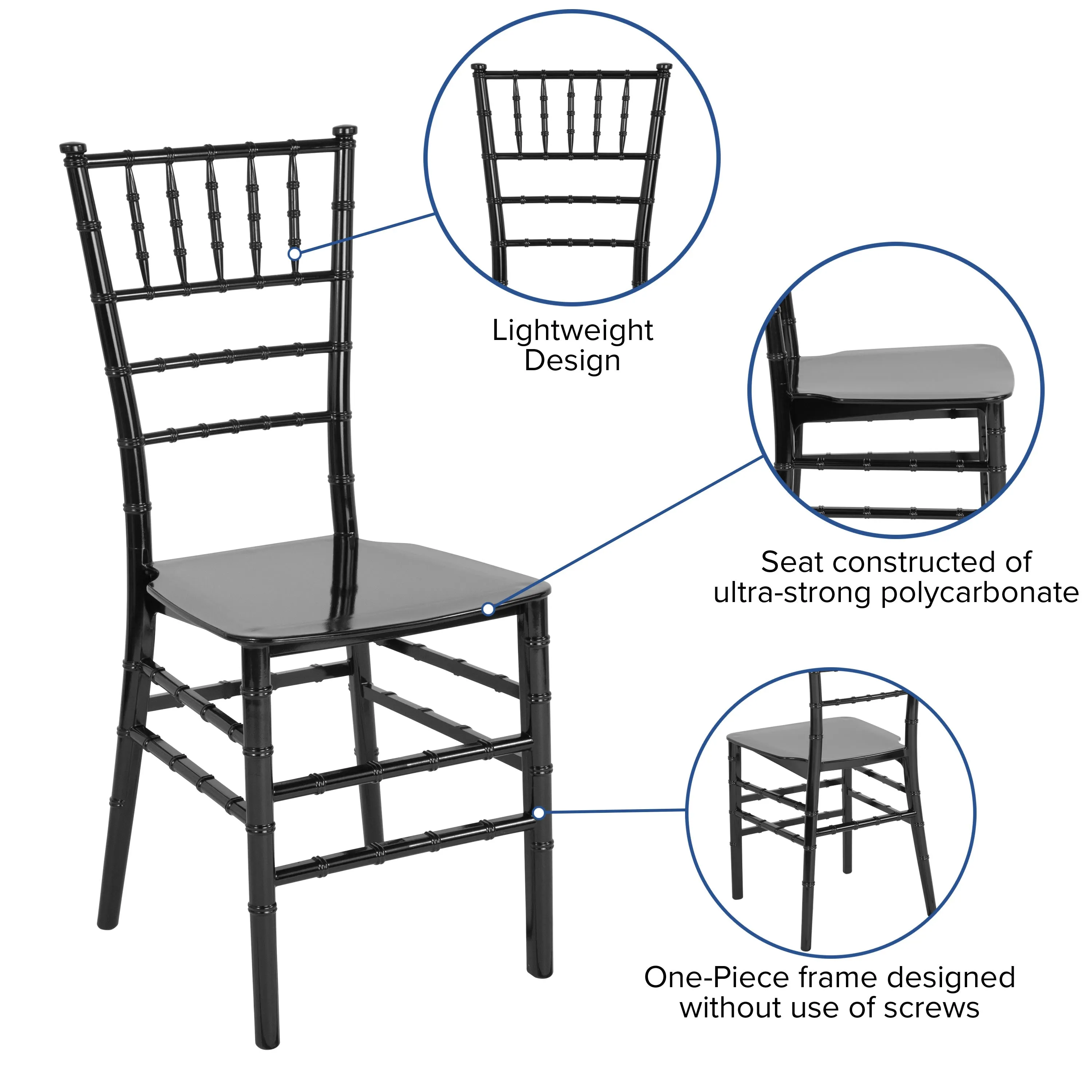 HERCULES Series Resin Stackable Chiavari Chair