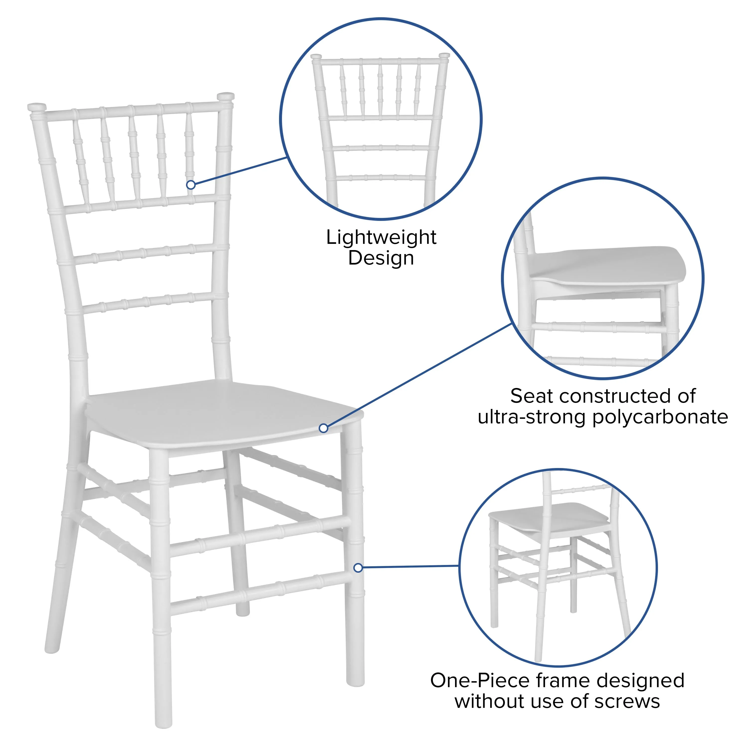 HERCULES Series Resin Stackable Chiavari Chair