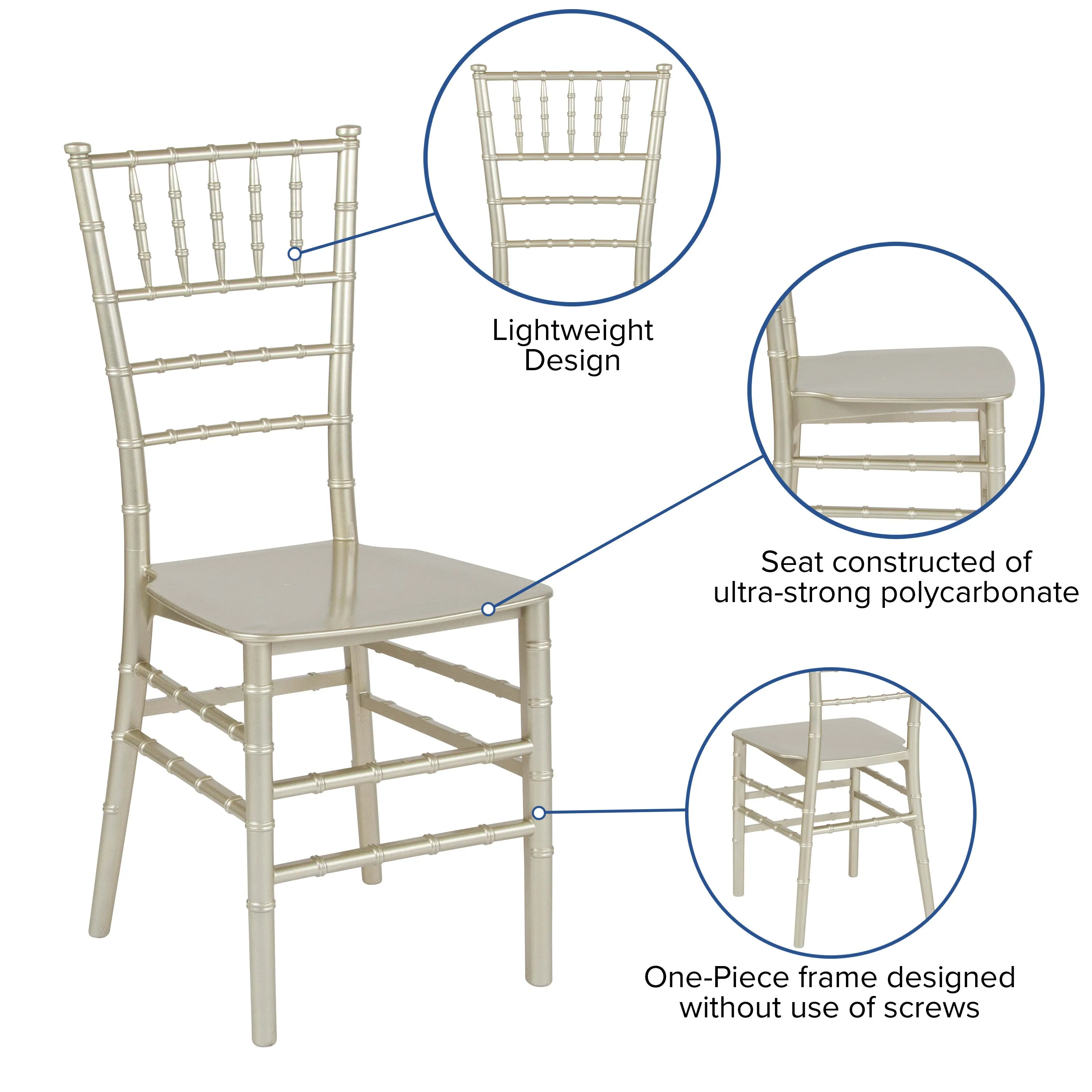 HERCULES Series Resin Stackable Chiavari Chair