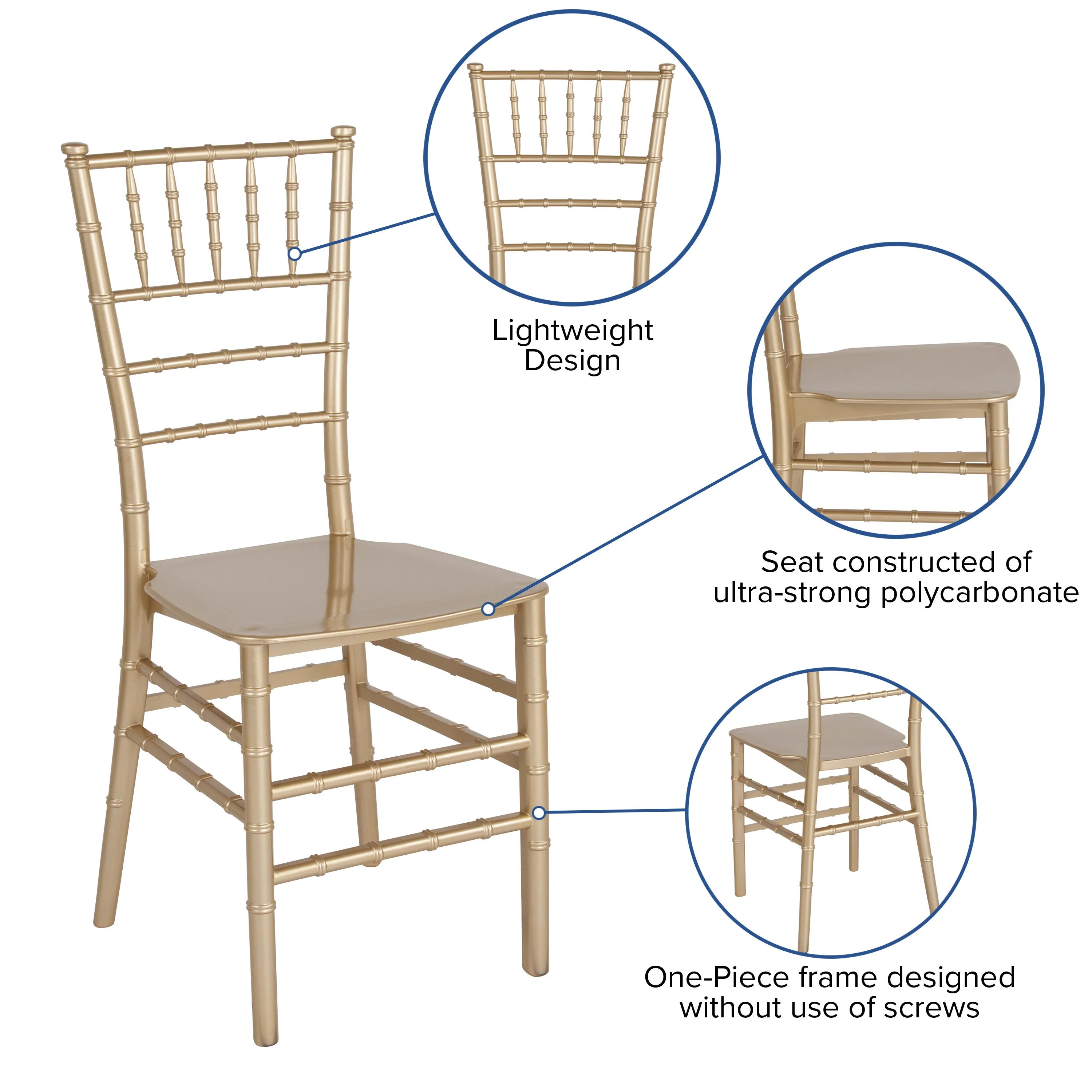 HERCULES Series Resin Stackable Chiavari Chair