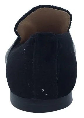 Hoo Shoes Smoking Loafer Black with Silver Band