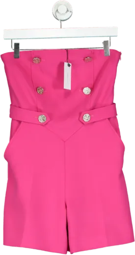 Karen Millen Pink Strapless Playsuit UK 6