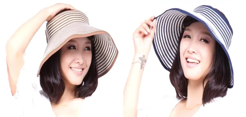 Ladies Foldable Straw Hats Wholesale