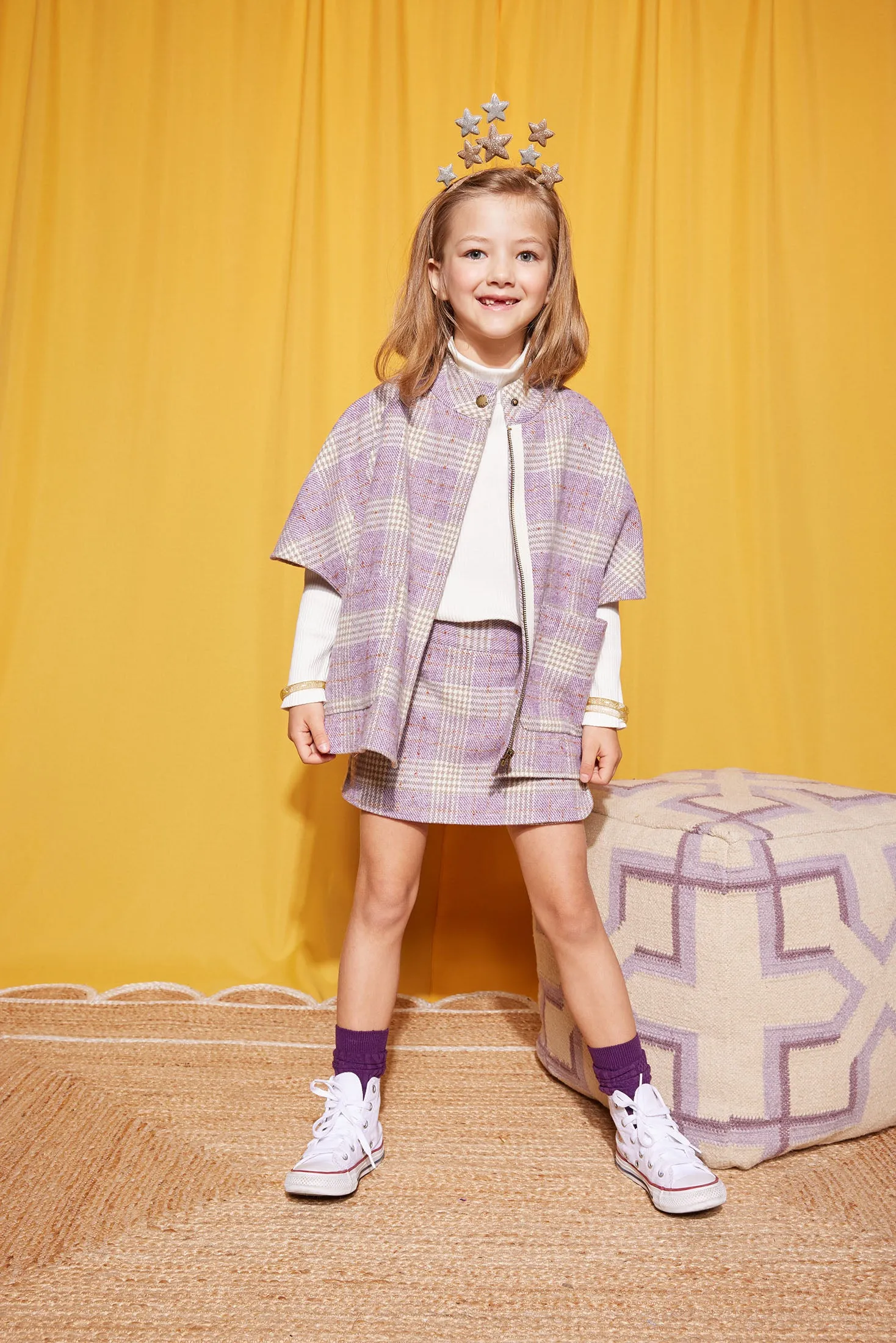 Mini Skort - Lilac Tweed