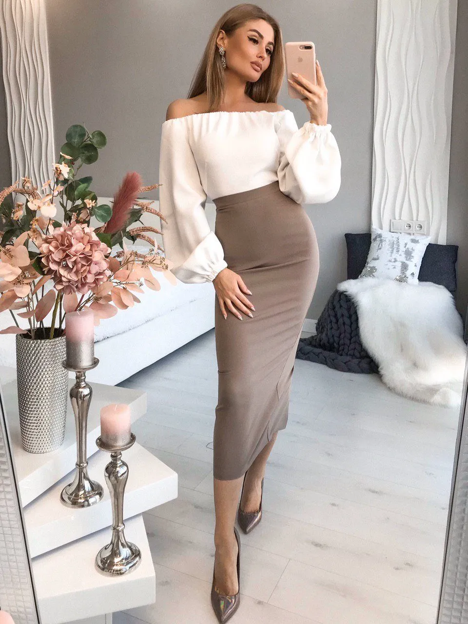 Mocco High Waist Pencil Skirt