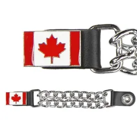 Motorcycle Canada Flag Leather Vest Extender