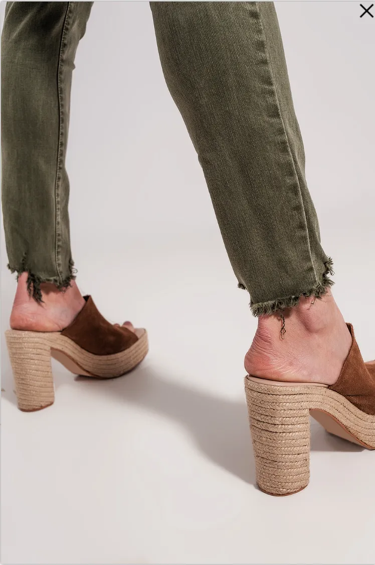 Olive Ripped Skinny Jean