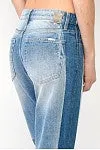 Patchwork High - Waisted Straight Crop Jeans