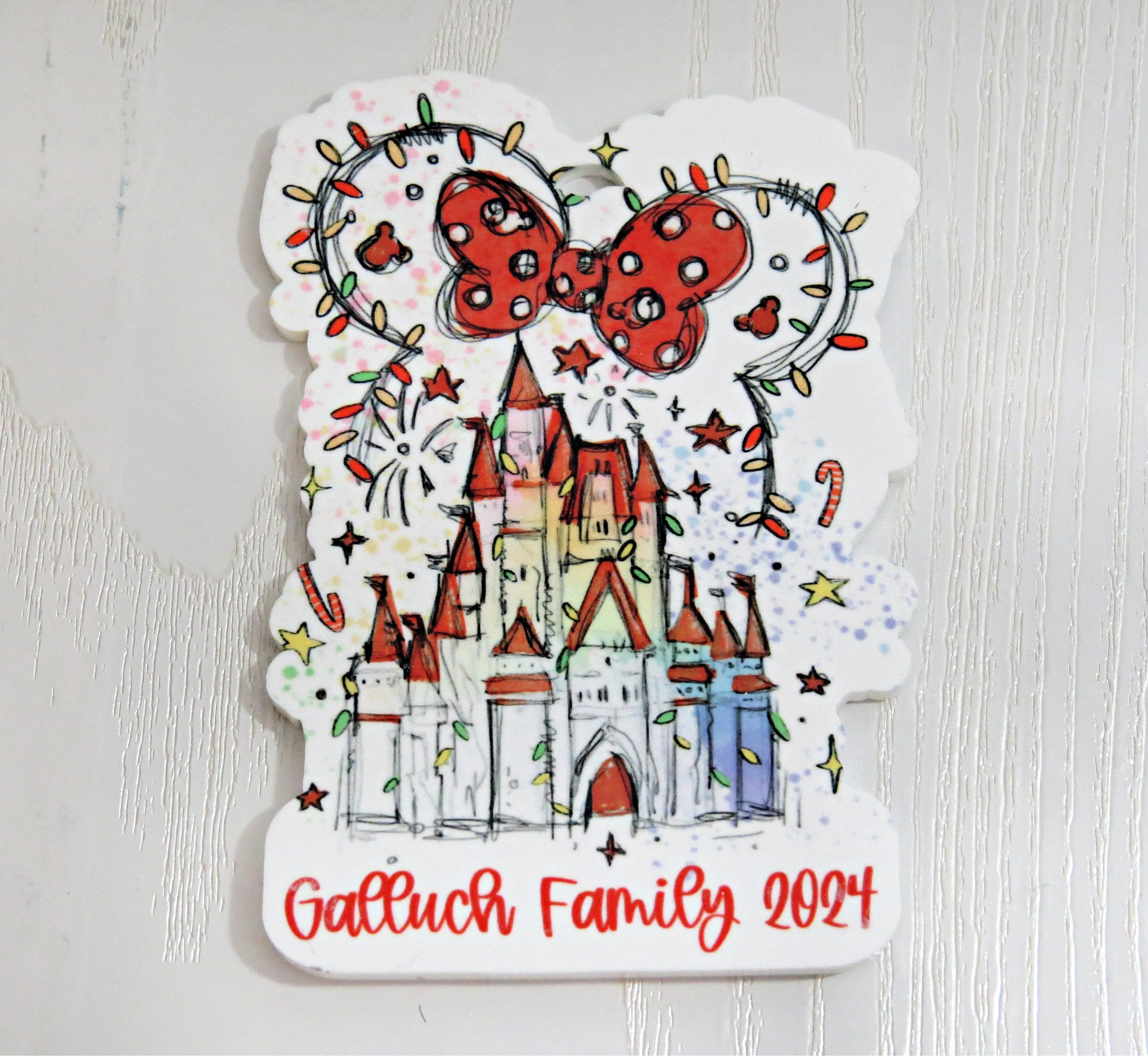 Personalized Christmas Ornament / Bag Tag Key Chain - Stroller Tag for Parks - Back to School Gift - Name Tag