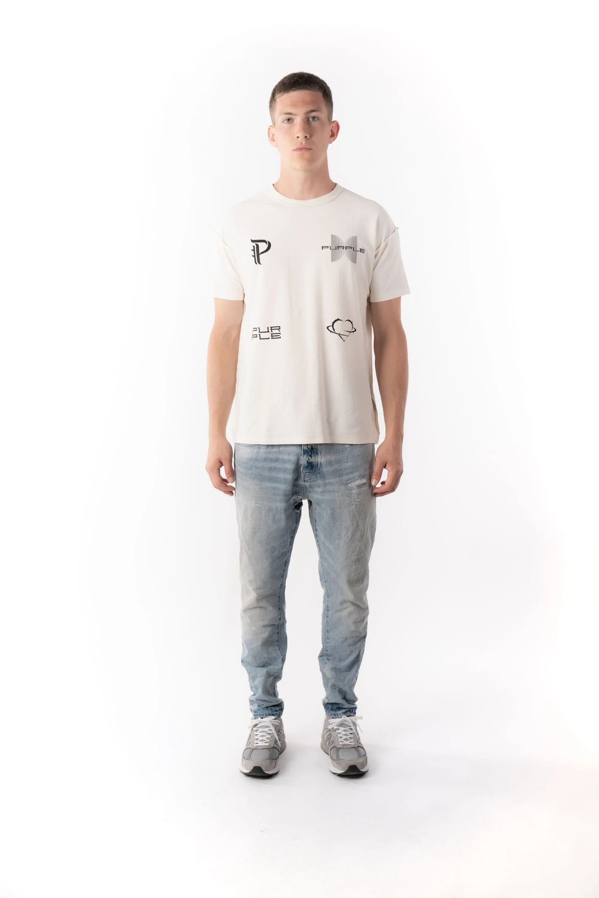 PURPLE BRAND BLACKWORK - WHITE Mens Apparel
