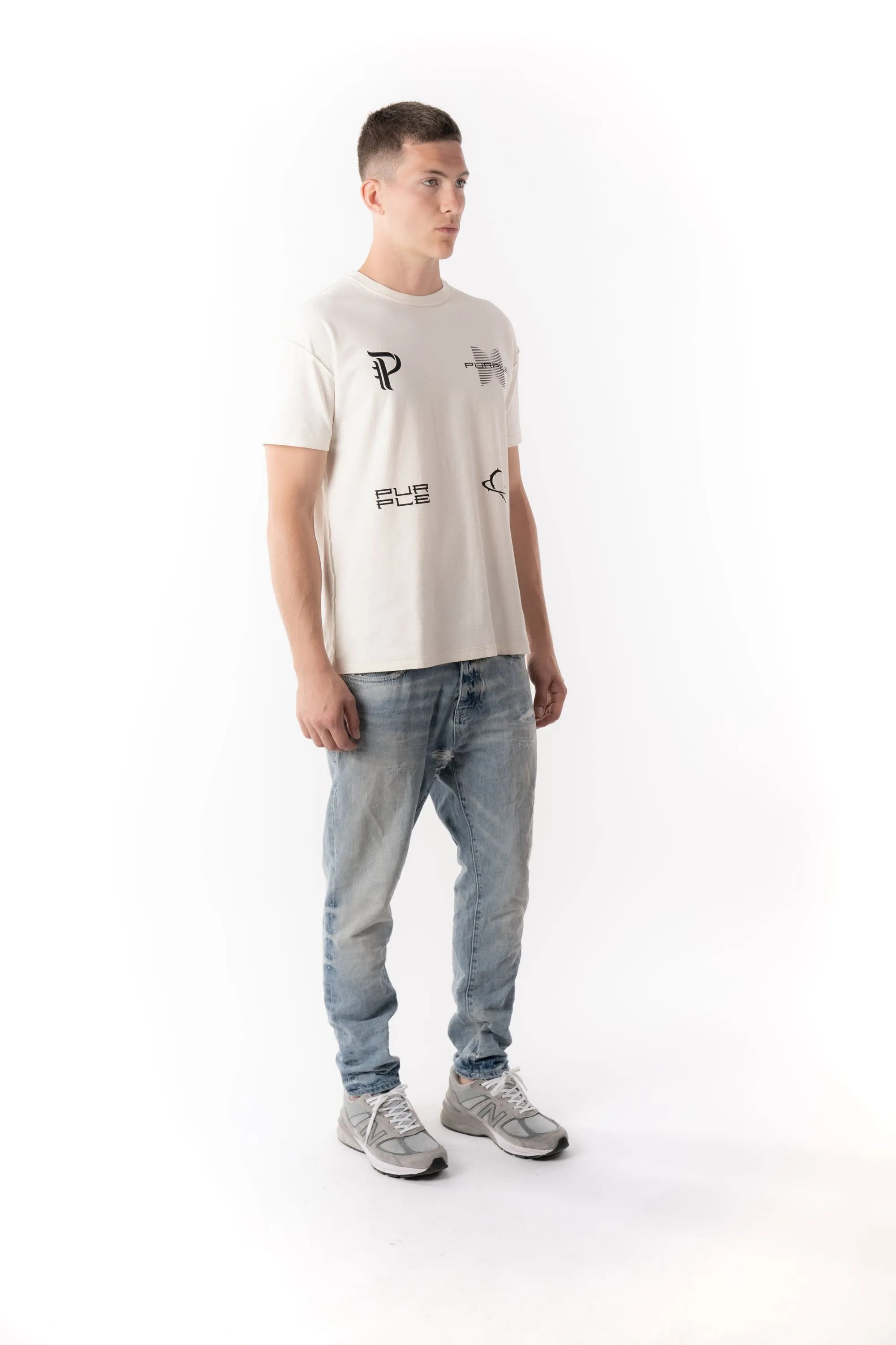 PURPLE BRAND BLACKWORK - WHITE Mens Apparel