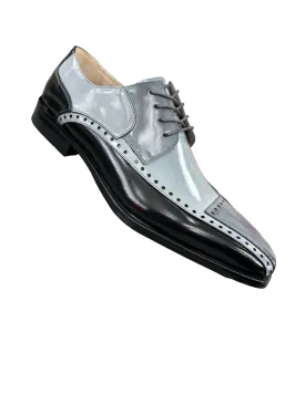 Stacy Adams Plaza Men's Multi Color Grey Black Lace-Up Dress Shoes Oxford Cap Toe