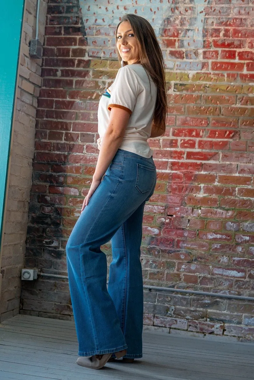 Vintage Inspired Wide Leg Jeans