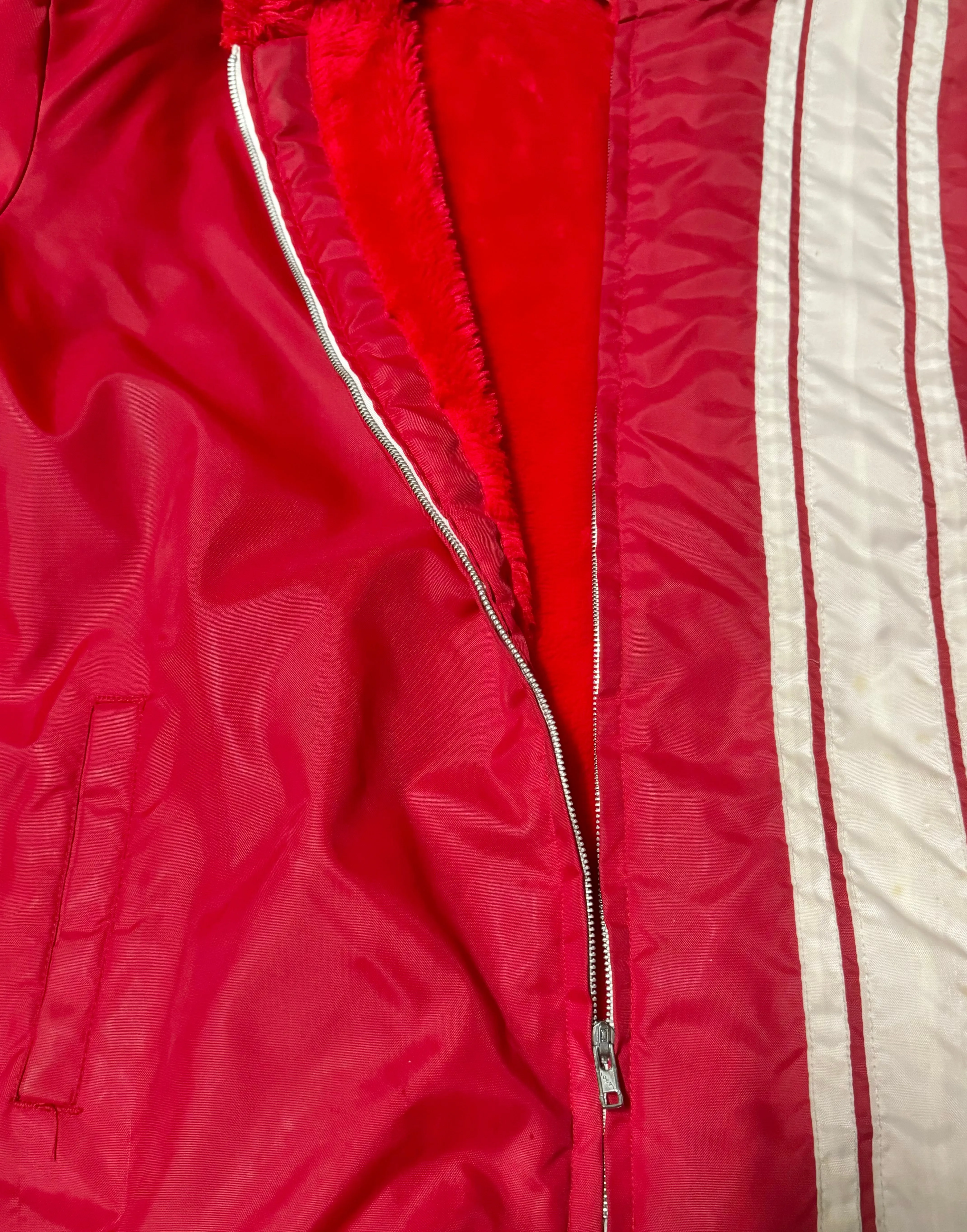 Vintage Red Fluffy Lined Windbreaker (XL- XXL)