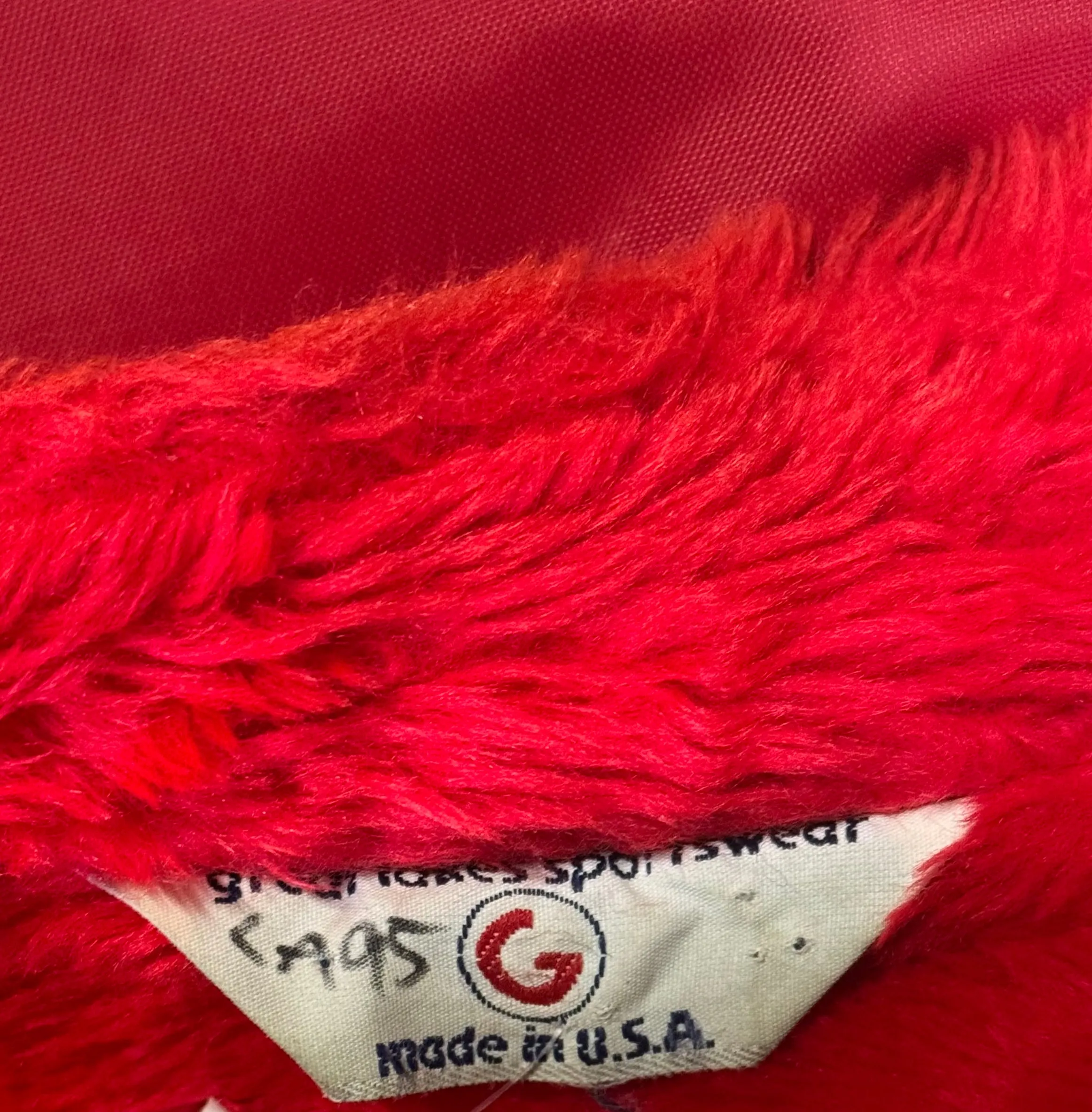Vintage Red Fluffy Lined Windbreaker (XL- XXL)