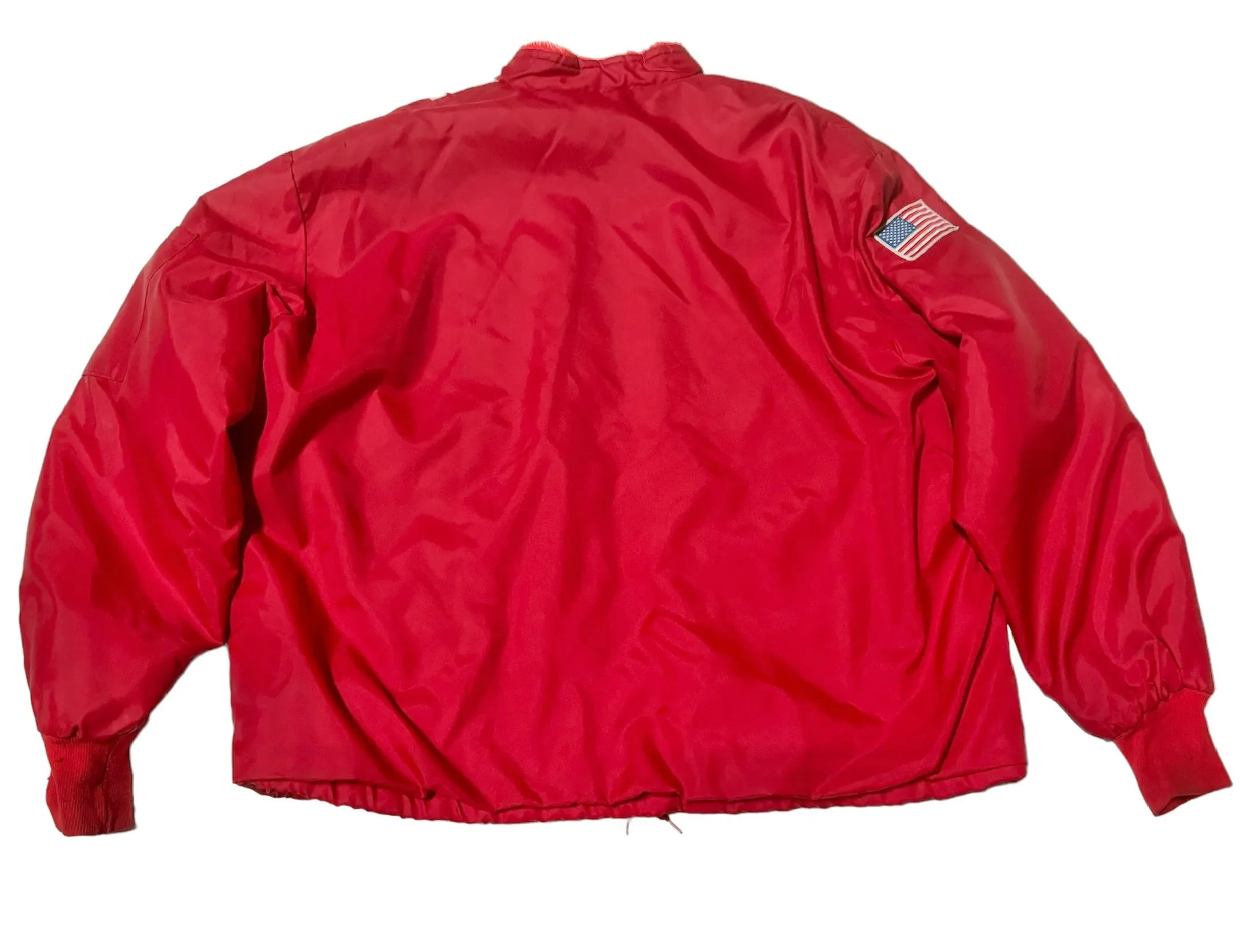 Vintage Red Fluffy Lined Windbreaker (XL- XXL)
