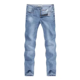 West Louis™ Men Casual Light Blue Denim Jeans